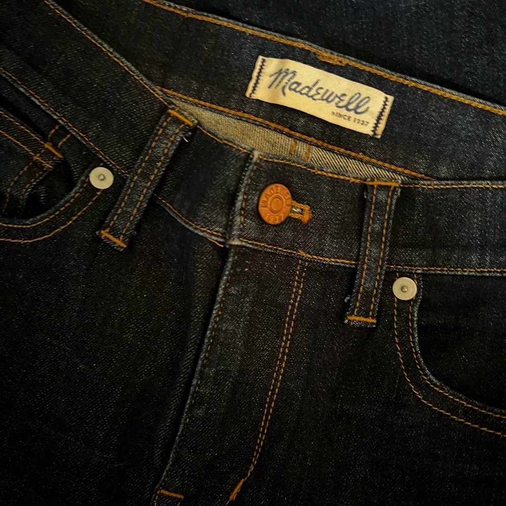 MADEWELL BUNDLE Leather backpack bag jeans seersucker skirt leggings tan… - Picture 6 of 16